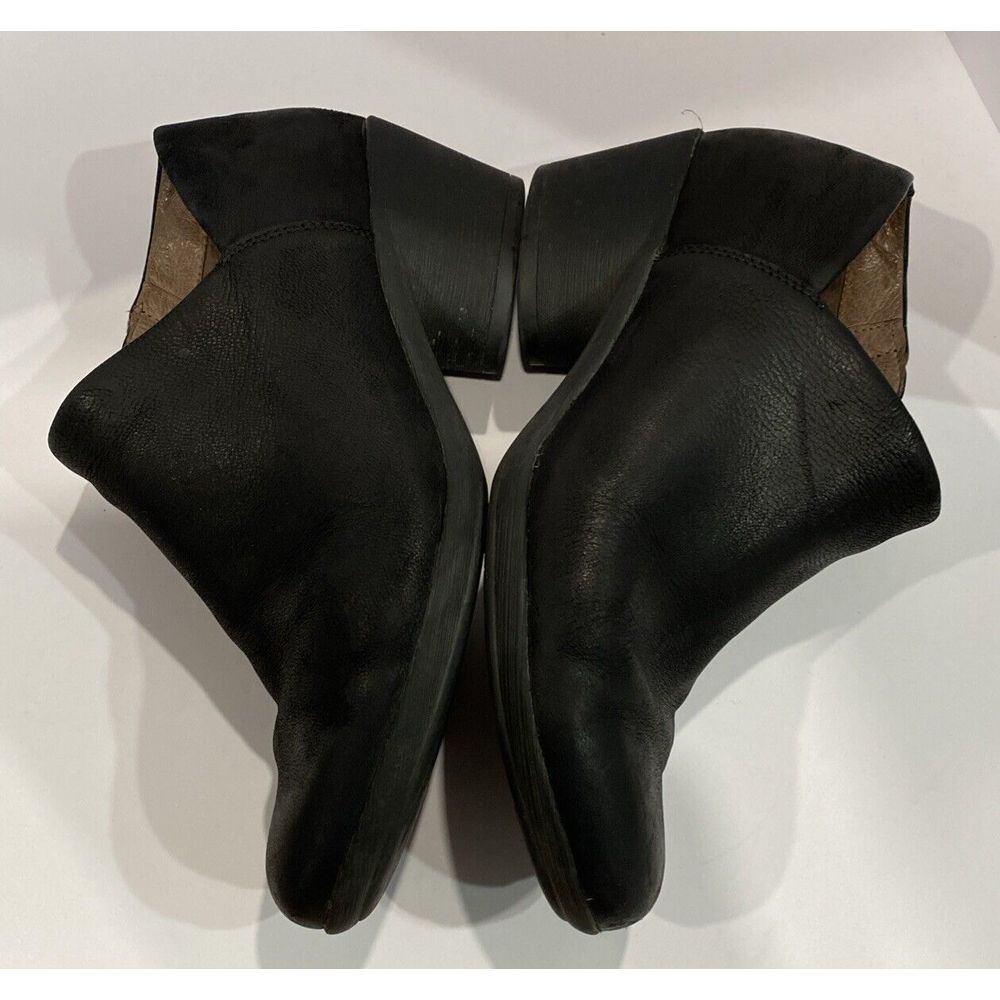 Dansko Womens Raina Ankle Boots Booties Black Nubuck Leather Block Heel 38/ W 8 - Picture 7 of 8
